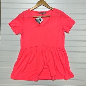XS Sarah Ruffle Top in Neon Pink by Michelle Mae